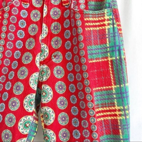 Vintage 90s Versace Couture patterned Jeans 28 - Picture 4 of 8